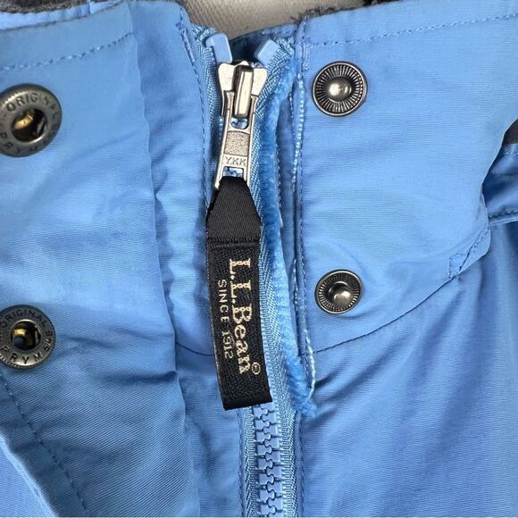 Vintage LL Bean Parka Coat Hood Women’s Large Blue Thinsulate Polartec - Picture 12 of 15